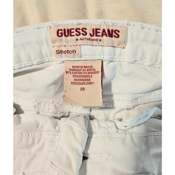 Women's White Guess Jeans Capri Stretch Jeans Size 28 - Picture 4 of 6